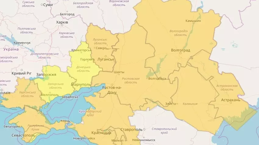 Оранжевый уровень опасности установили в Волгоградской области из-за погоды