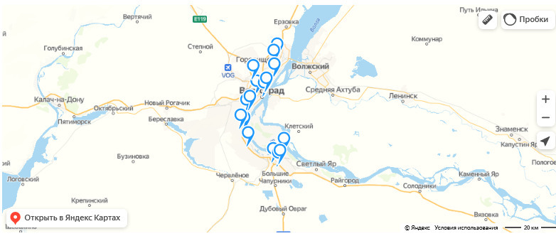 Карта бомбоубежищ в Волгограде