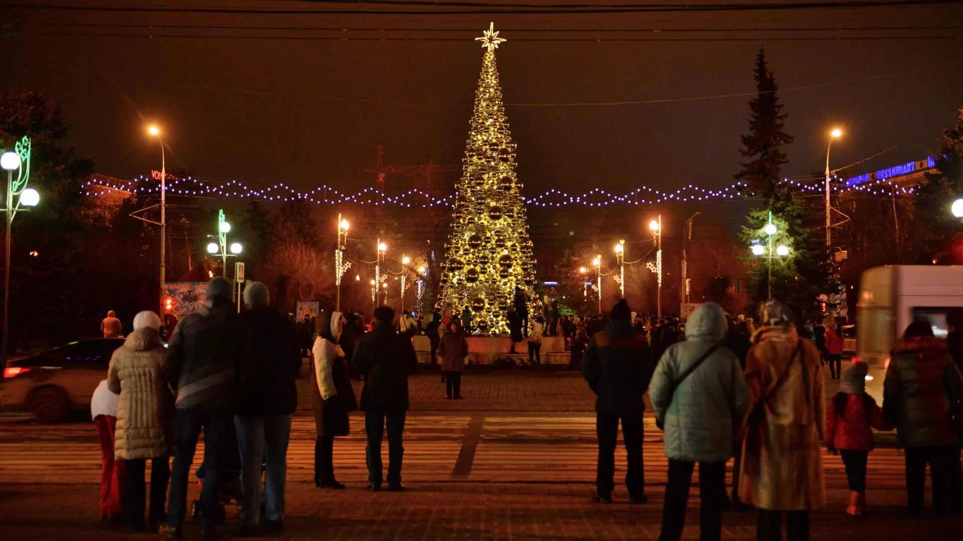 В Волгограде установили 11 новогодних ёлок