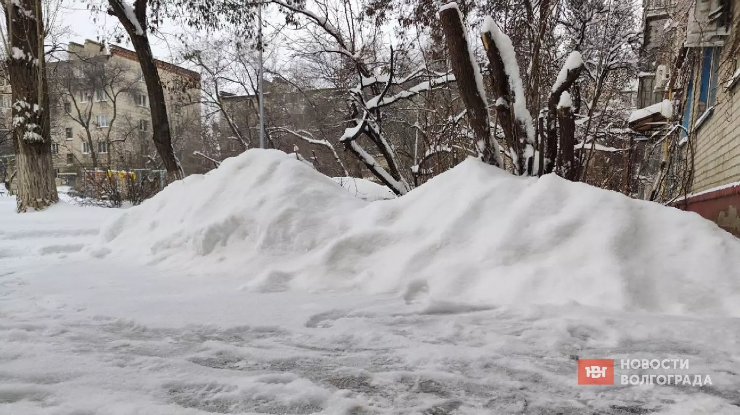 Не во всех дворах Волгограда после снегопада орудуют дворники