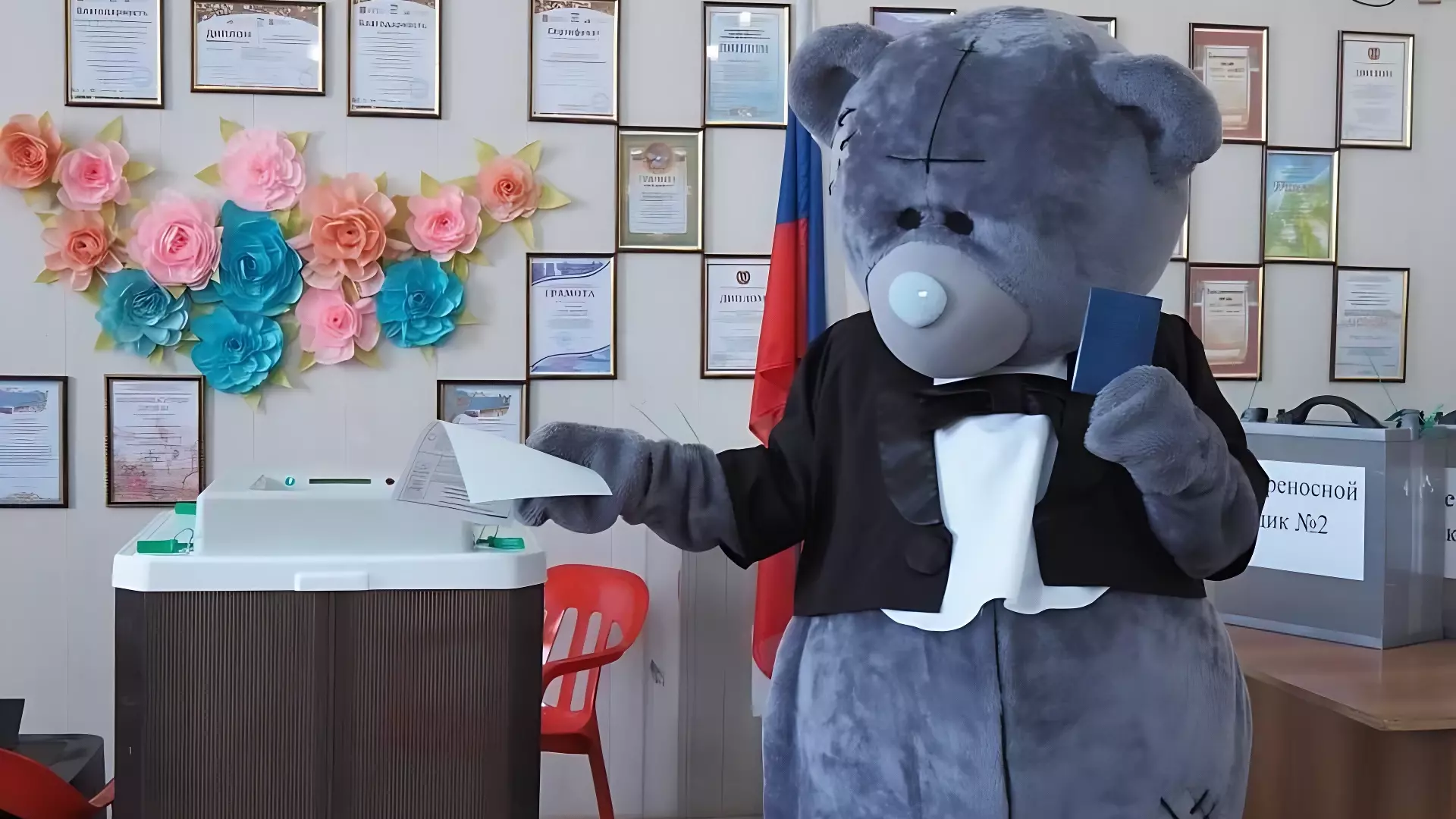 В Волгоградской области на участок пришёл голосовать медведь