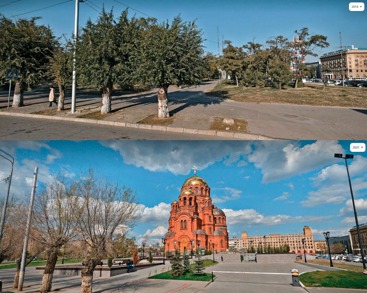 Исторический центр Волгограда обрел новую архитектурную доминанту = Храм Александра Невского.