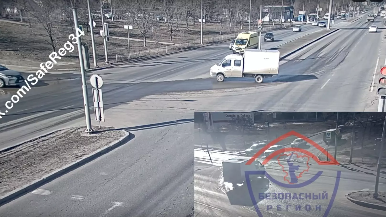 Машина реанимации перевернула грузовик в Волгограде