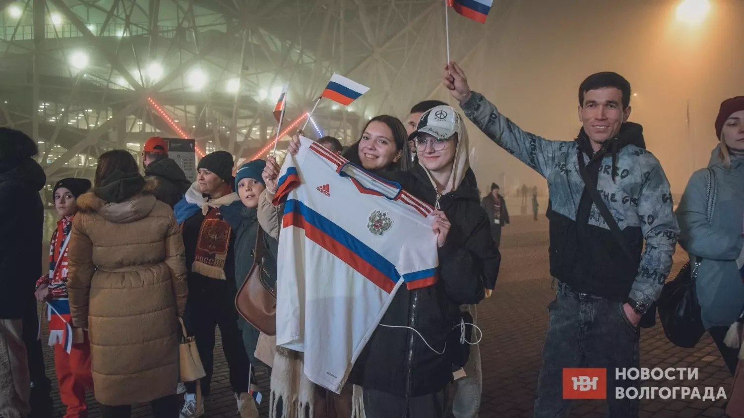 Некоторые болельщики пришли с футболкой сборной России