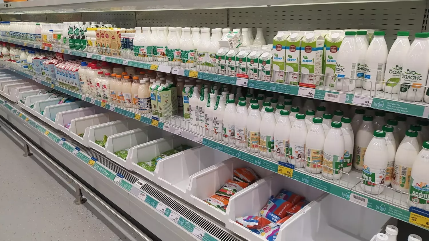 Молочной продукции в продаже достаточно