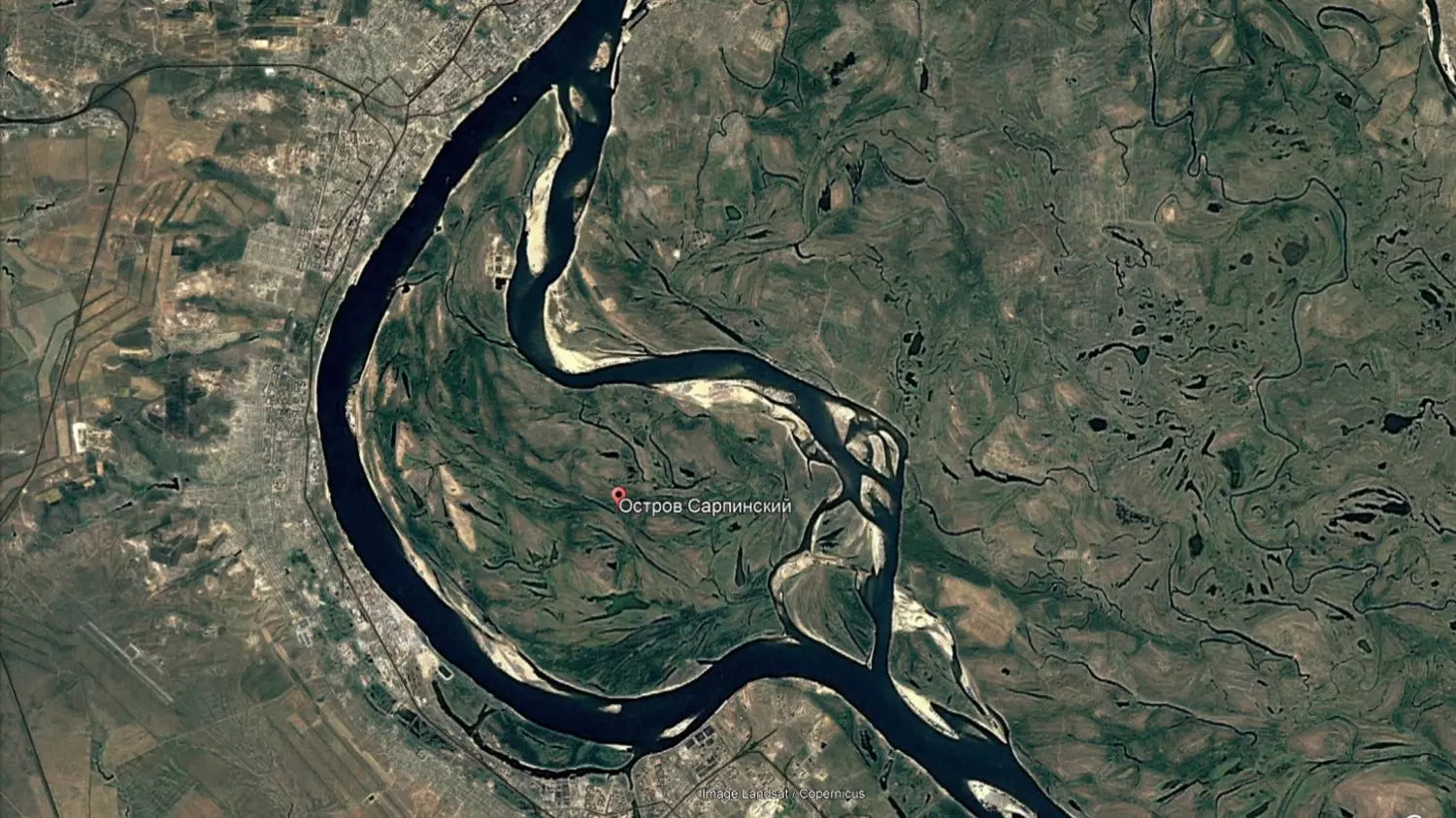 Так выглядела береговая линия Сарпинского в 2000 году